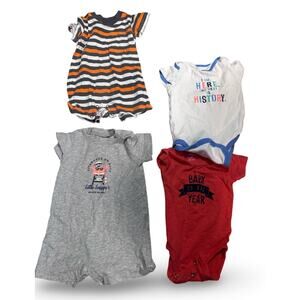 Carter’s Baby 12 Months Lot of 4 Onesies Bodysuits Multicolor
